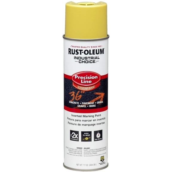 Rust-Oleum 203025 M1600 Solvent-Based Precision-Line Inverted Marking Paint Aero, High Vis.Yel - Lot of 12