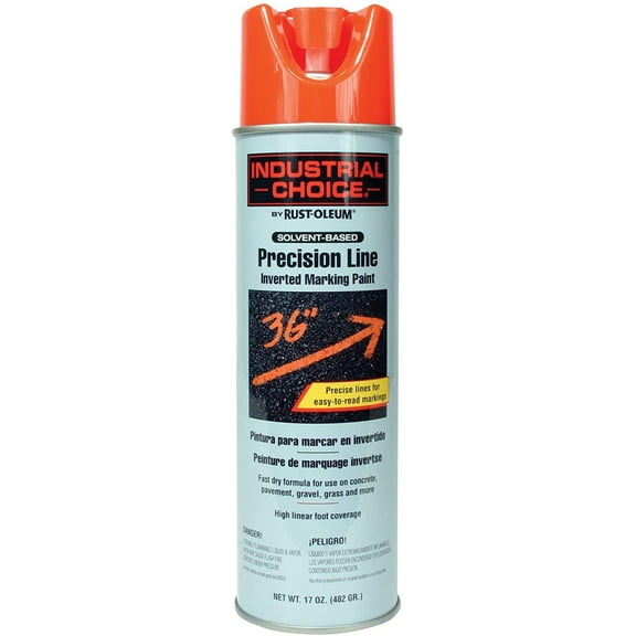Rust-Oleum 203028 M1600 Solvent-Based Precision-Line Inverted Marking Paint Aero, Fluor Red-Org - Lot of 12