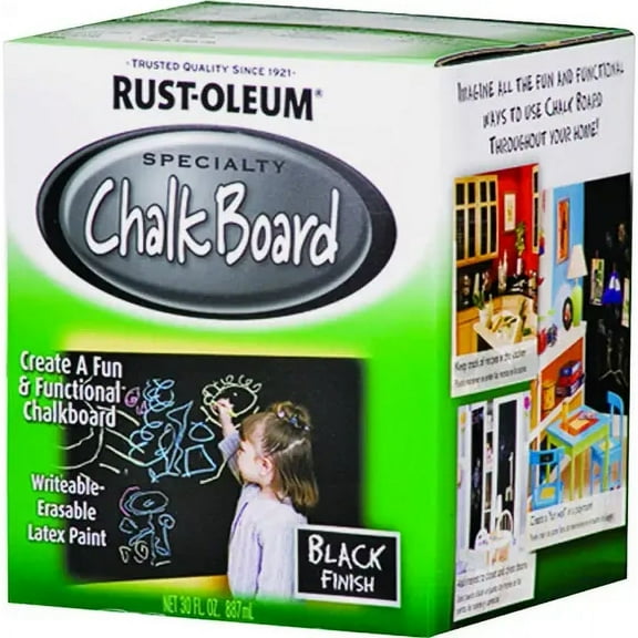 Rust-Oleum 206540 Chalkboard Chalkboard Brush-On Black Quart