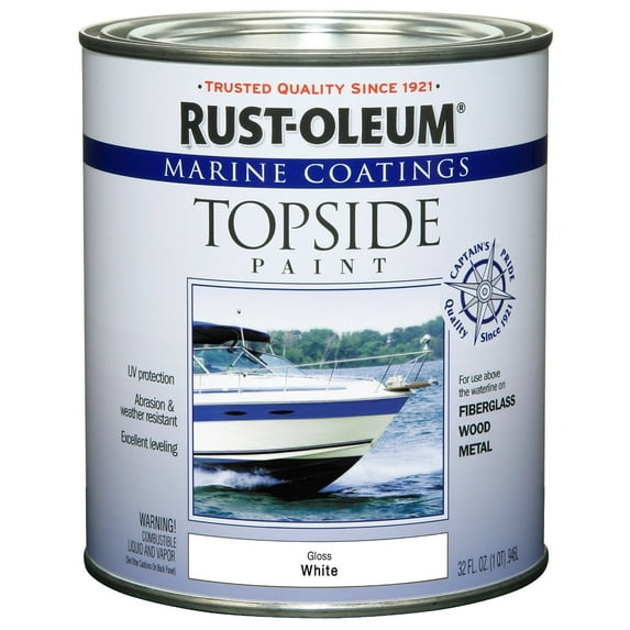 Rust-Oleum 207001 Marine Topside Paint, Oyster White, 1-Quart - 4 Pack