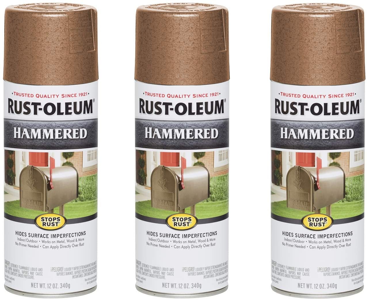 Rust-Oleum 7218830A3 7218830-3PK Stops Rust Hammered Spray Paint