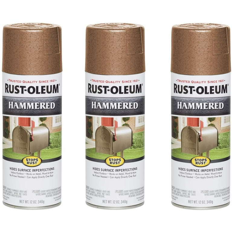 Rust-Oleum Stops Rust Hammered Silver Spray Paint 12 oz (6 Pack)