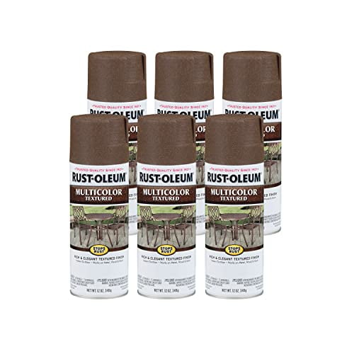 Rust-Oleum 223523-6PK Stops Rust Multi-Color Textured Spray Paint, 12 oz, Autumn Brown, (Pack of 6)