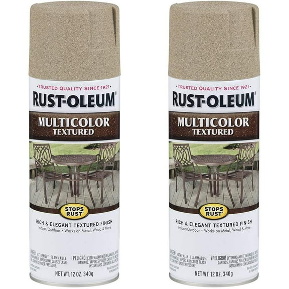Rust-Oleum 223524A2 Multi-Color Textured Spray Paint, 2 Pack, Desert Bisque, 24 Ounce