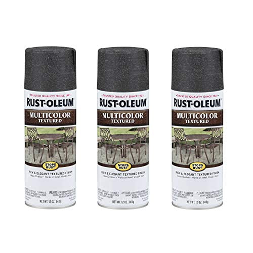 Rust-Oleum 223525-3PK Stops Rust Multi-Color Textured Spray Paint, 12 oz, Aged Iron, 3 Pack
