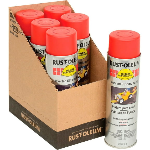 Rust-Oleum 2364838 2300 System Inverted Striping Paint Aerosol, Red, Lot of 6
