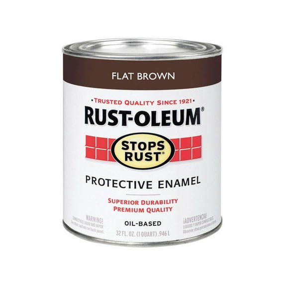 Rust-Oleum 239083 Stops Rust, 32 oz. Quart, Flat Brown