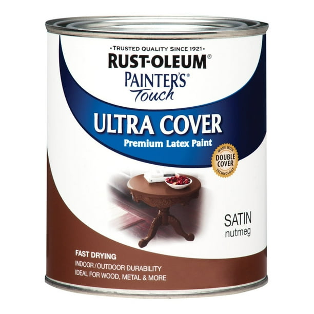 RustOleum 240290 Painter's Touch Acrylic Latex Paint, Satin Nutmeg, 1/