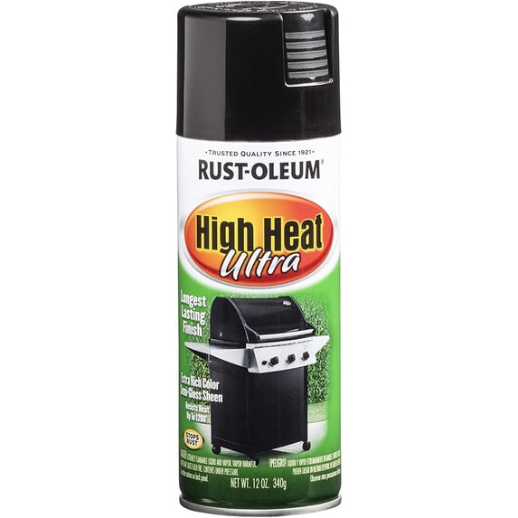 Rust-Oleum 241169-2PK High Heat Spray Paint, 2 Pack, Black, 24 Ounce