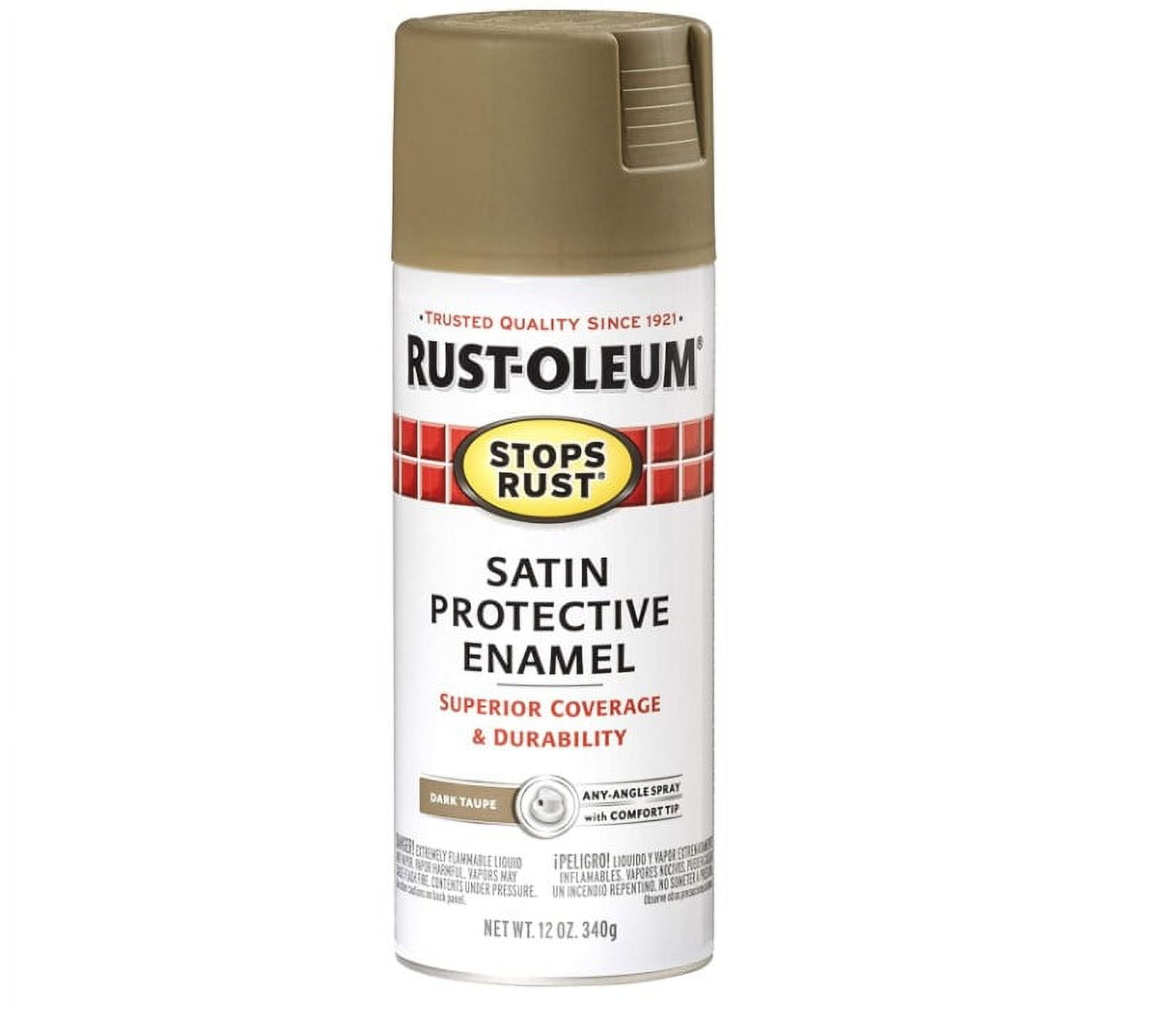 RustOleum 241238 Stops Rust Spray Paint, 12oz, 6 Cans, Satin Dark