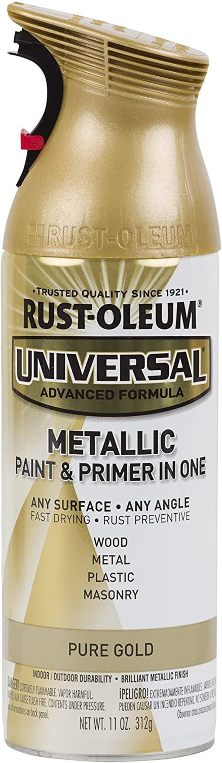 Rust-Oleum 245221-6 PK 245221 Universal All Surface Spray Paint, 11 oz, Metallic Pure Gold, 6 Pack
