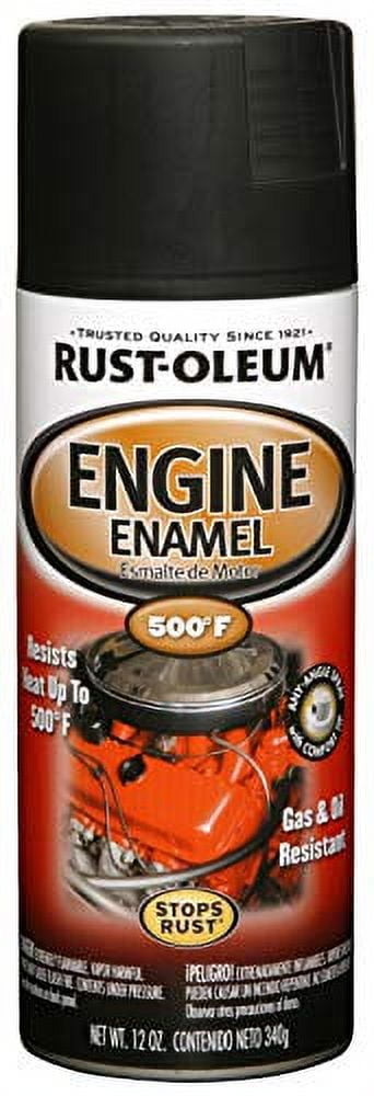 Rust-Oleum 248936 Automotive 12-Ounce 500 Degree Engine Enamel Spray Paint,  Semi Gloss Black 