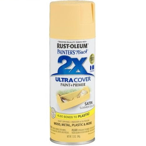 Rust-Oleum 249064 Painter's Touch 2X Ultra Cover, 12-Ounce, Satin Summer Squash