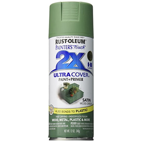 Rust-Oleum 249071 Painter's Touch Multi Purpose Spray Paint, 12-Ounce, Satin Moss Green