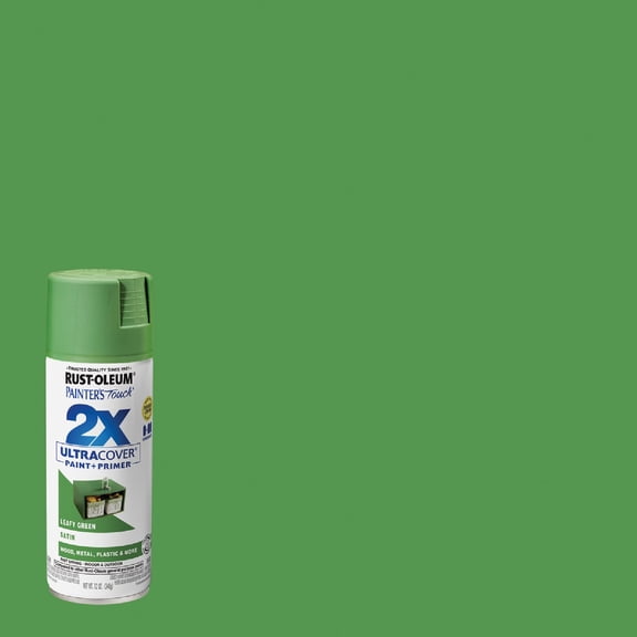 Rust-Oleum 249072-6PK Painter's Touch 2X Ultra Cover Spray Paint, 12 oz, Satin Leafy Green, 6 Pack
