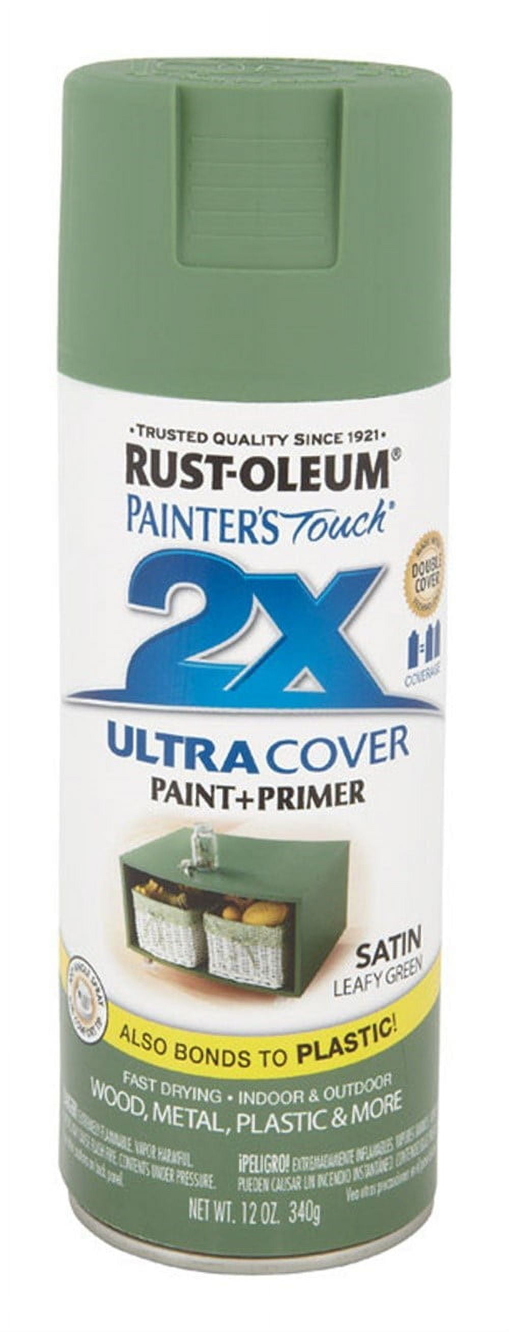 Rust-Oleum 249072 Painter's Touch 2X Spray Paint, Satin Leafy Green, 12-oz. - Quantity 6