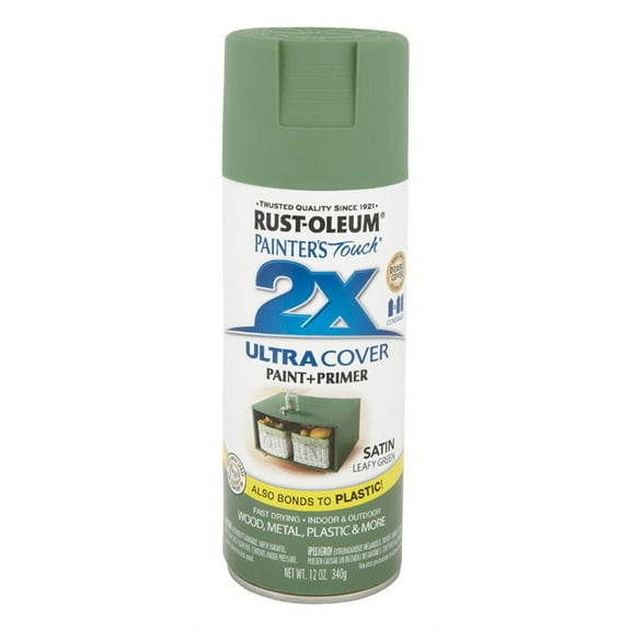Rust-Oleum 249072 Painter's Touch 2X Spray Paint, Satin Leafy Green, 12-oz. - Quantity 6