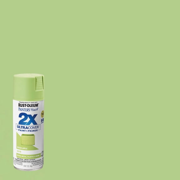 Rust-Oleum 249077 Painter's Touch 2X Ultra Cover Spray Paint, 12 oz, Satin Green Apple