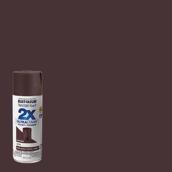 Rust-Oleum 249081 Satin Espresso Painters Touch 2X Spray Paint, 12 oz., Aerosol Can (Pack of 6)