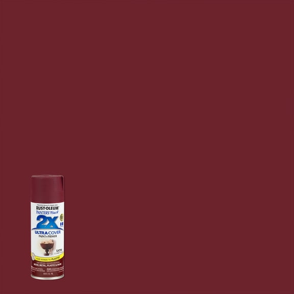 Rust-Oleum 249083 Painter's Touch Multi Purpose Spray Paint, 12-Ounce, Satin Claret Wine  Interior & Exterior Use, Professional Finish