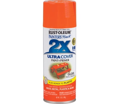 Rust-Oleum 249095 Painters Touch 2X Ultra Cover Paint + Primer Real Orange Gloss Spray