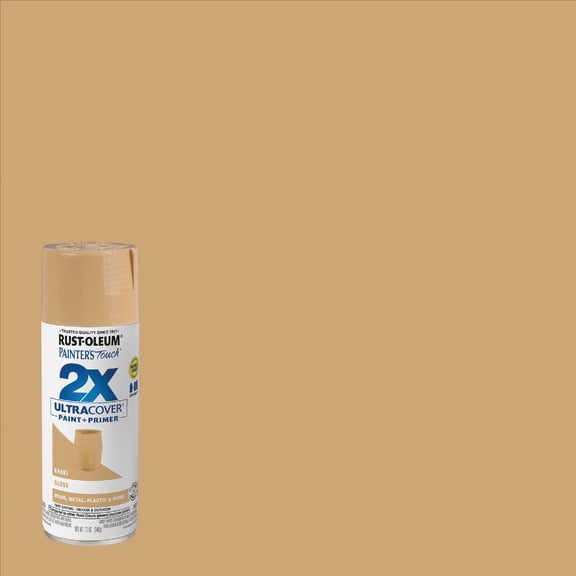 Rust-Oleum 249103-6PK Painter's Touch 2X Ultra Cover Spray Paint, 12 oz, Gloss Khaki, 6 Pack