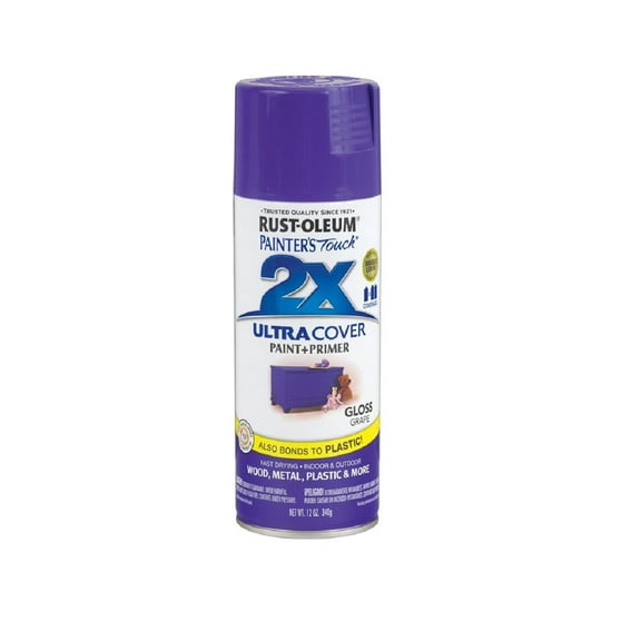 Rust-Oleum 249113 Painter's Touch 2X Ultra Cover Spray Paint, 12 Oz, Gloss, Grape, Each