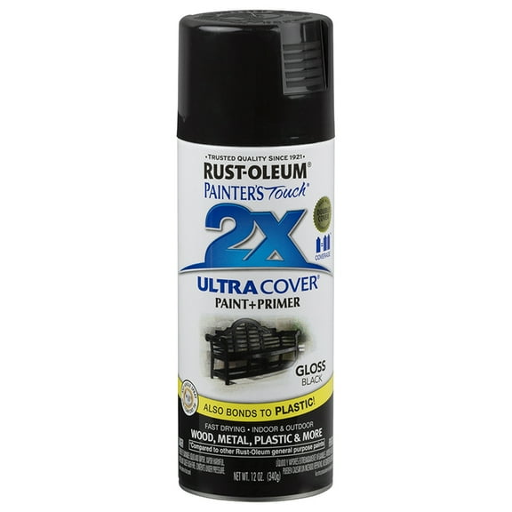 Rust-Oleum 249122 Painter's Touch Multi Purpose Spray Paint, 12-Ounce, Black