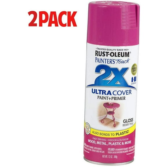 Rust-Oleum 249123 Painter's Touch Multi Purpose Spray Paint, 12-Ounce, Berry Pink 2-Pack