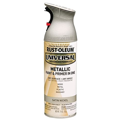 Rust-Oleum 249130 Universal All Surface Spray Paint, 11 oz, Metallic Satin Nickel, 11 Ounce (Pack of 1)