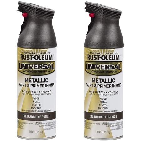 Rust-Oleum 249131A2 Universal All Surface Metallic Spray Paint, 2 Pack, Oil Rubbed Bronze, 22 Ounce