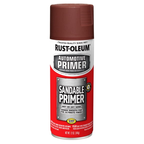 Rust-Oleum 249419 Automotive Sandable Primer Spray, 12 oz, Red
