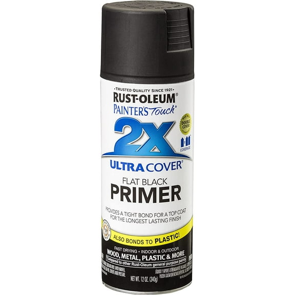 Rust-Oleum 249846 Painter's Touch 2X Ultra Cover, 12 Ounce, Flat Black Primer