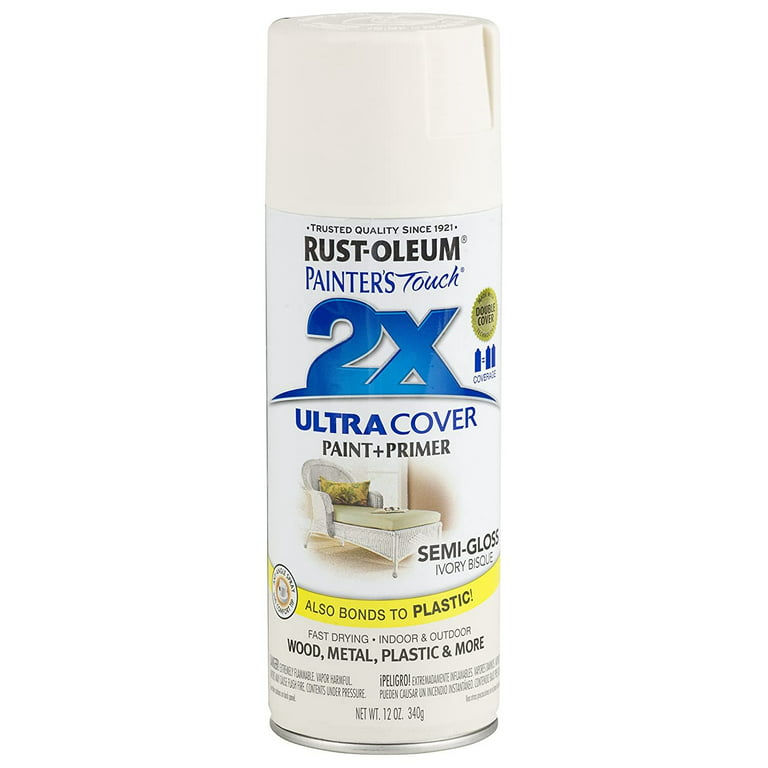 Rust-Oleum 334071-6PK Painter's Touch 2x Ultra Cover Spray Paint, 12 oz, Satin Heirloom White, 6 Pack