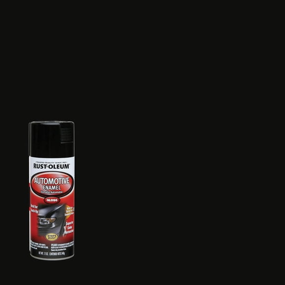 Rust-Oleum 252462-2PK Automotive Enamel Spray Paint, 12 oz, Gloss Black, 2 Pack
