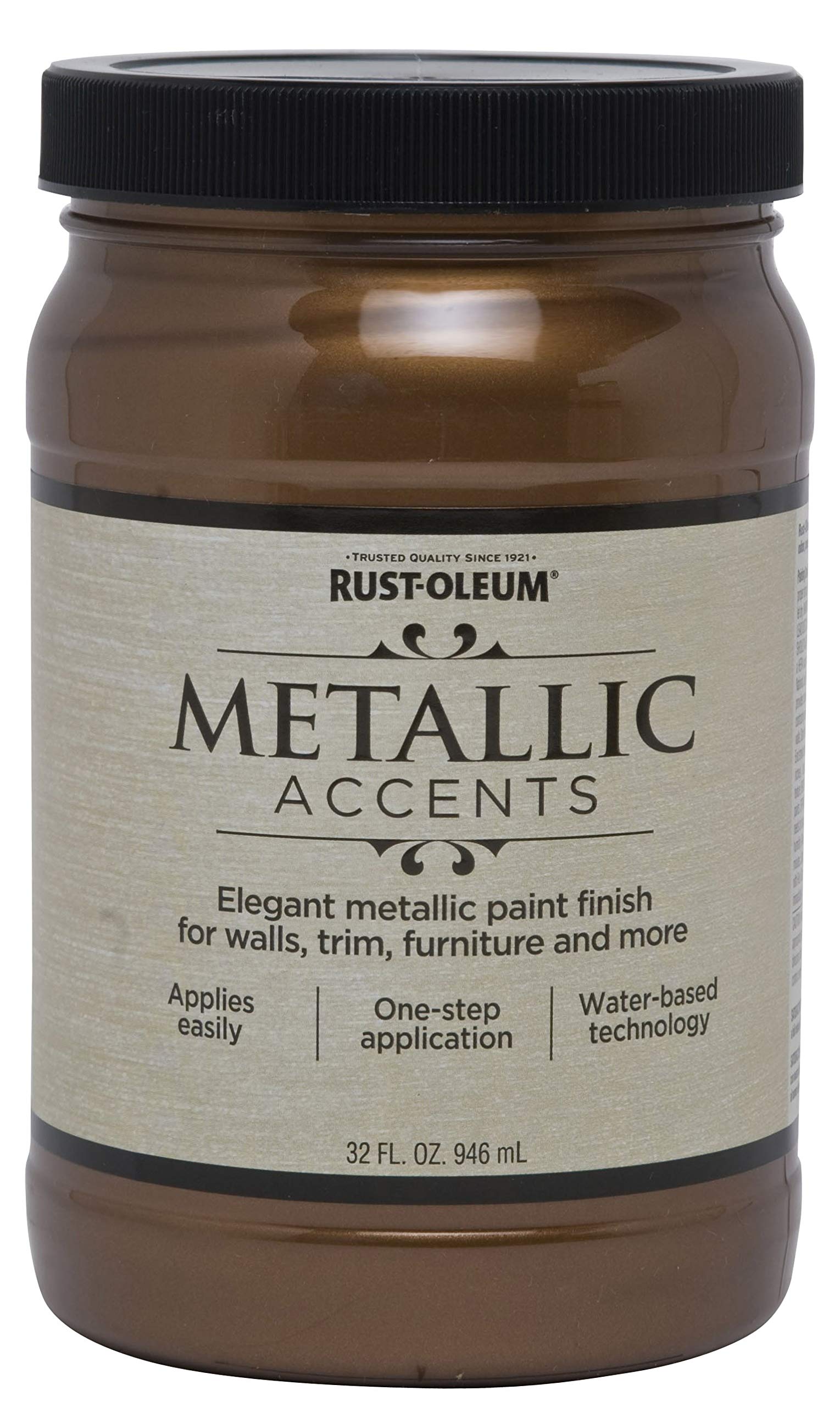 RustOleum 253538 Metallic Accents Paint, Quart, Bronze Medal 32 Fl Oz