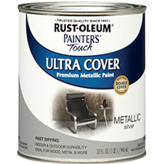 Rust-Oleum 254100 32 oz Ultra Cover Metallic Silver General Purpose Paint