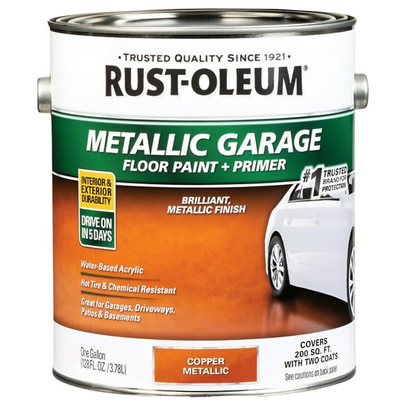 Rust-Oleum 257371 1 gal 1-Part Concrete Metallic Floor Paint, Copper