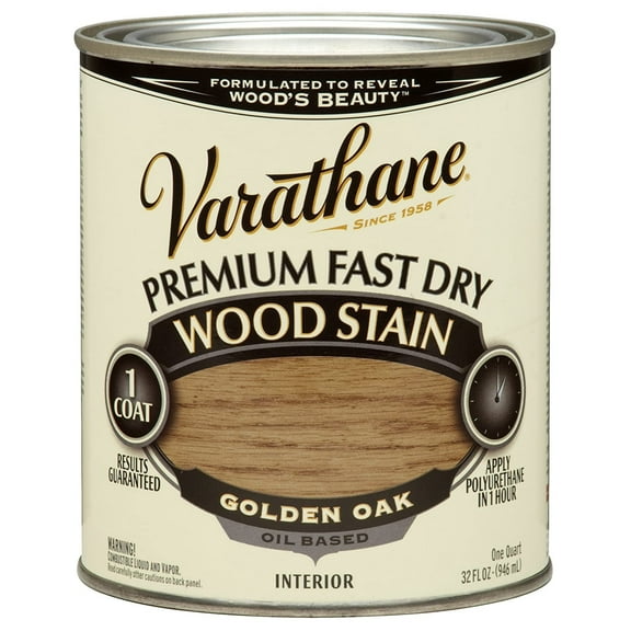Rust-Oleum 262003 Golden Oak Varathane Premium Fast Dry Wood Stain, 1 Quart, 2 Pint Can Pack of 2