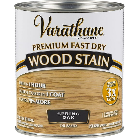 Rust-Oleum 262004 Varathane Fast Dry Wood Stain Quart, Spring Oak