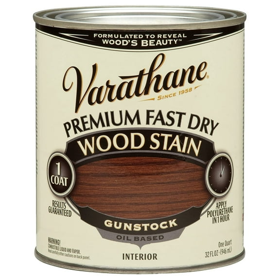 Rust-Oleum 262007 Gunstock Varathane Premium Fast Dry Wood Stain, 1 Quart, 2 Pint Can Pack of 2