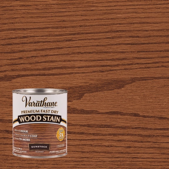 Rust-Oleum 262007 Gunstock Varathane Premium Fast Dry Wood Stain, 1 Quart, 2 Pint Can Pack of 2