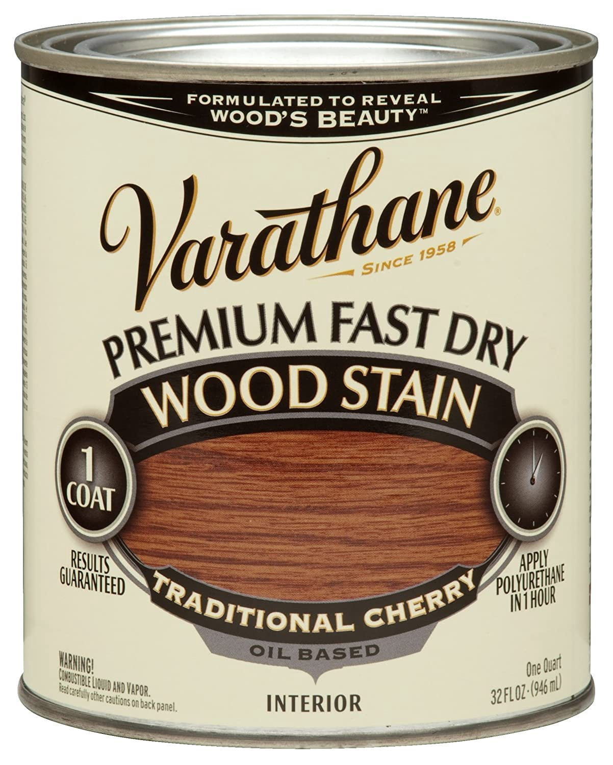 Rust-Oleum 262008 Traditional Cherry Varathane Premium Fast Dry Wood Stain, 1 Quart, 2 Pint Can Pack of 2