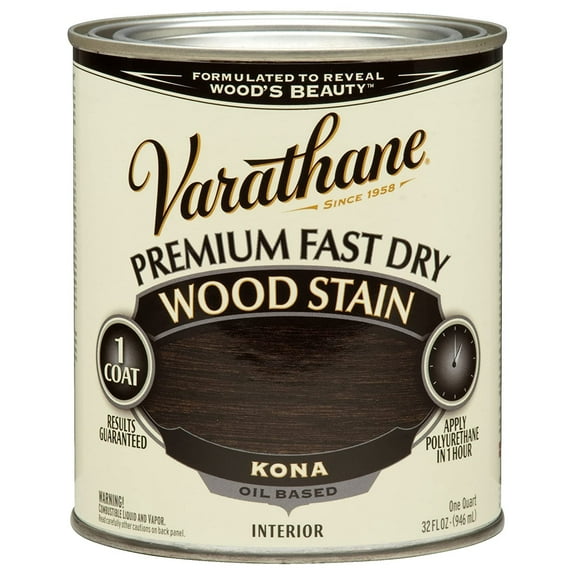 Rust-Oleum 262010 Kona Varathane Premium Fast Dry Wood Stain, 1 Quart, 2 Pint Can Pack of 2