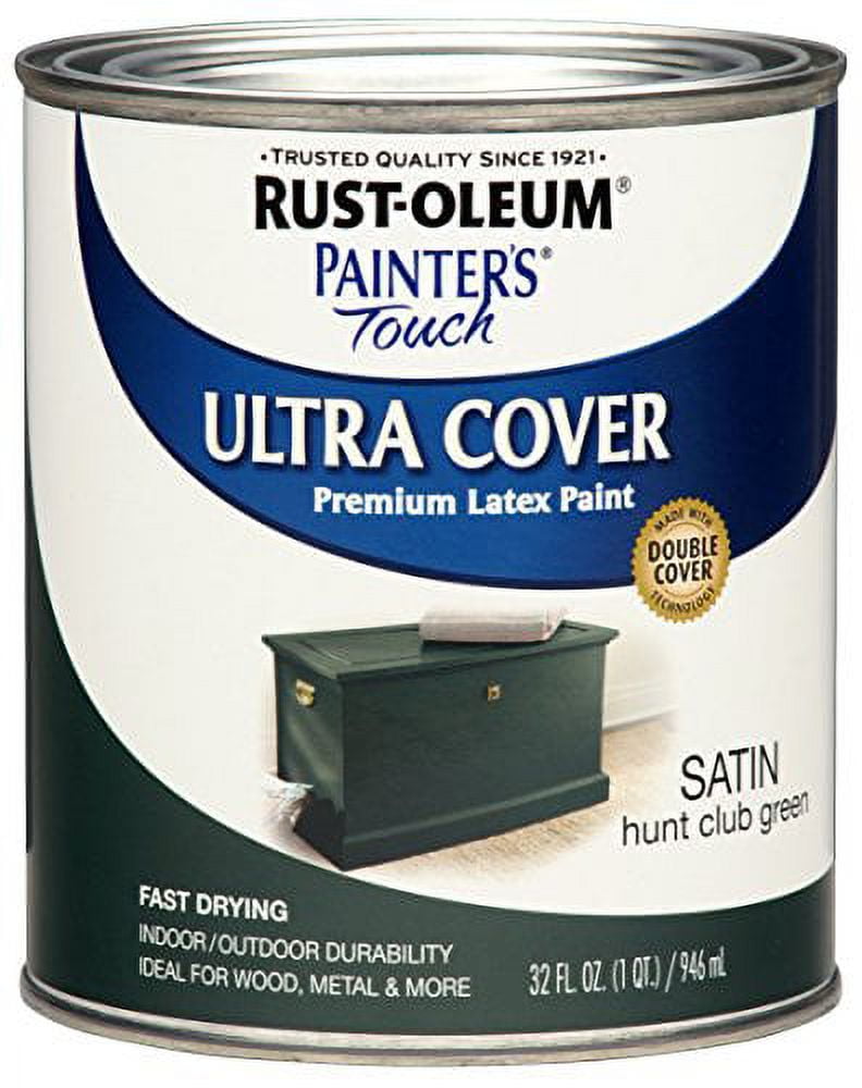 RustOleum 267334 Painter's Touch Latex Paint, Quart, Satin Hunt Club