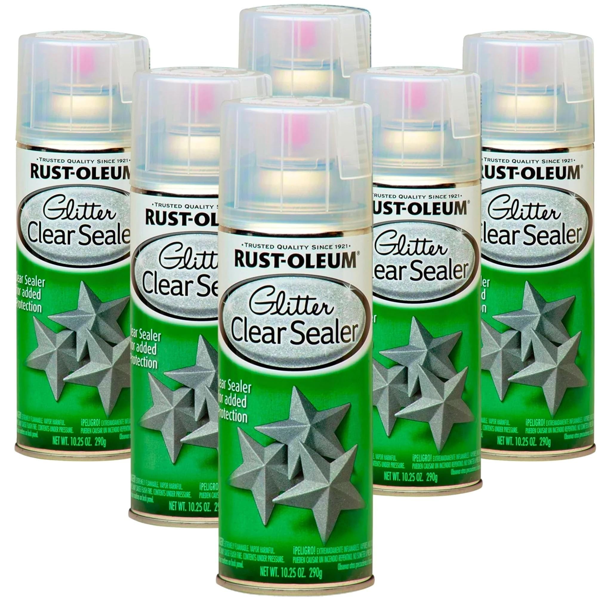 Rust-Oleum 267736 - 6 PK Glitter Spray Paint, Glitter Clear Sealer ...