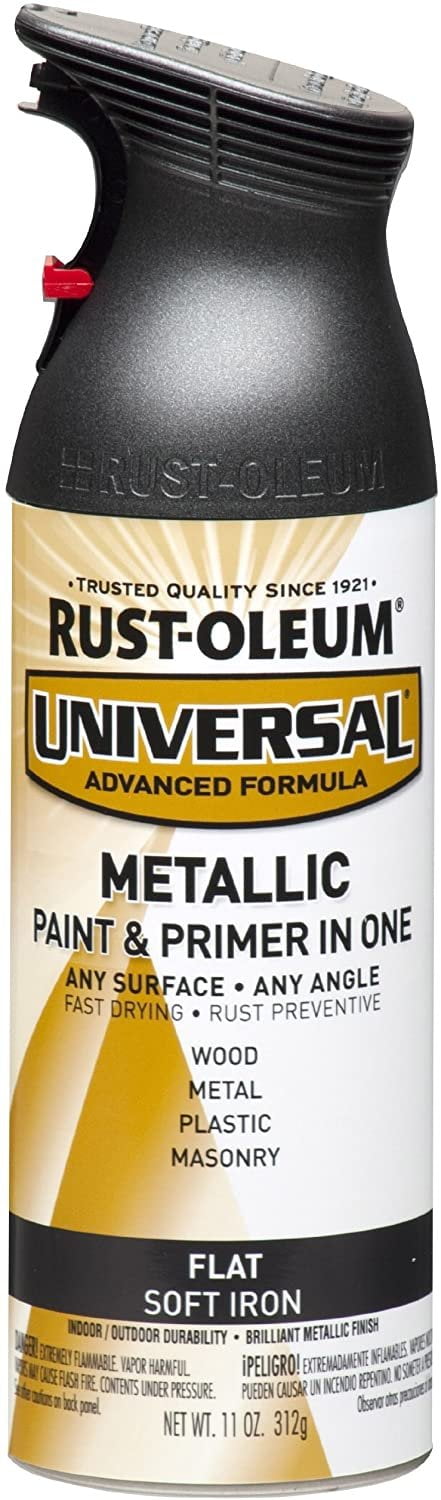 Rust-Oleum 271473 Universal All Surface Spray Paint, 11 oz, Metallic, Flat Soft Iron