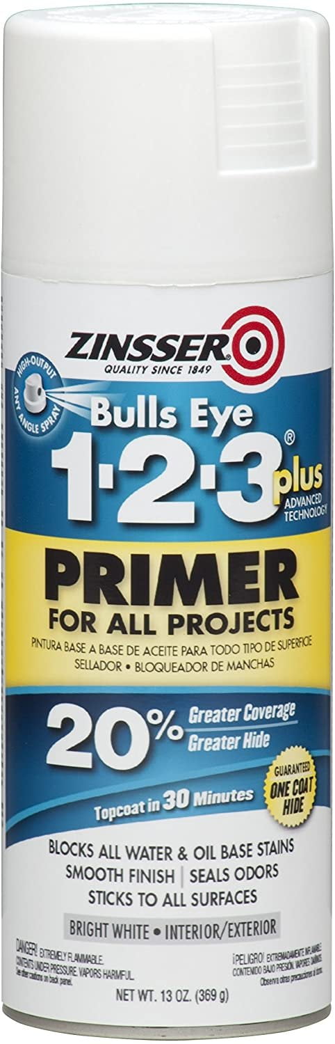 Zinsser & 343748 Bulls Eye 1-2-3 Turbo Primer, Gray, 26-oz. Spray