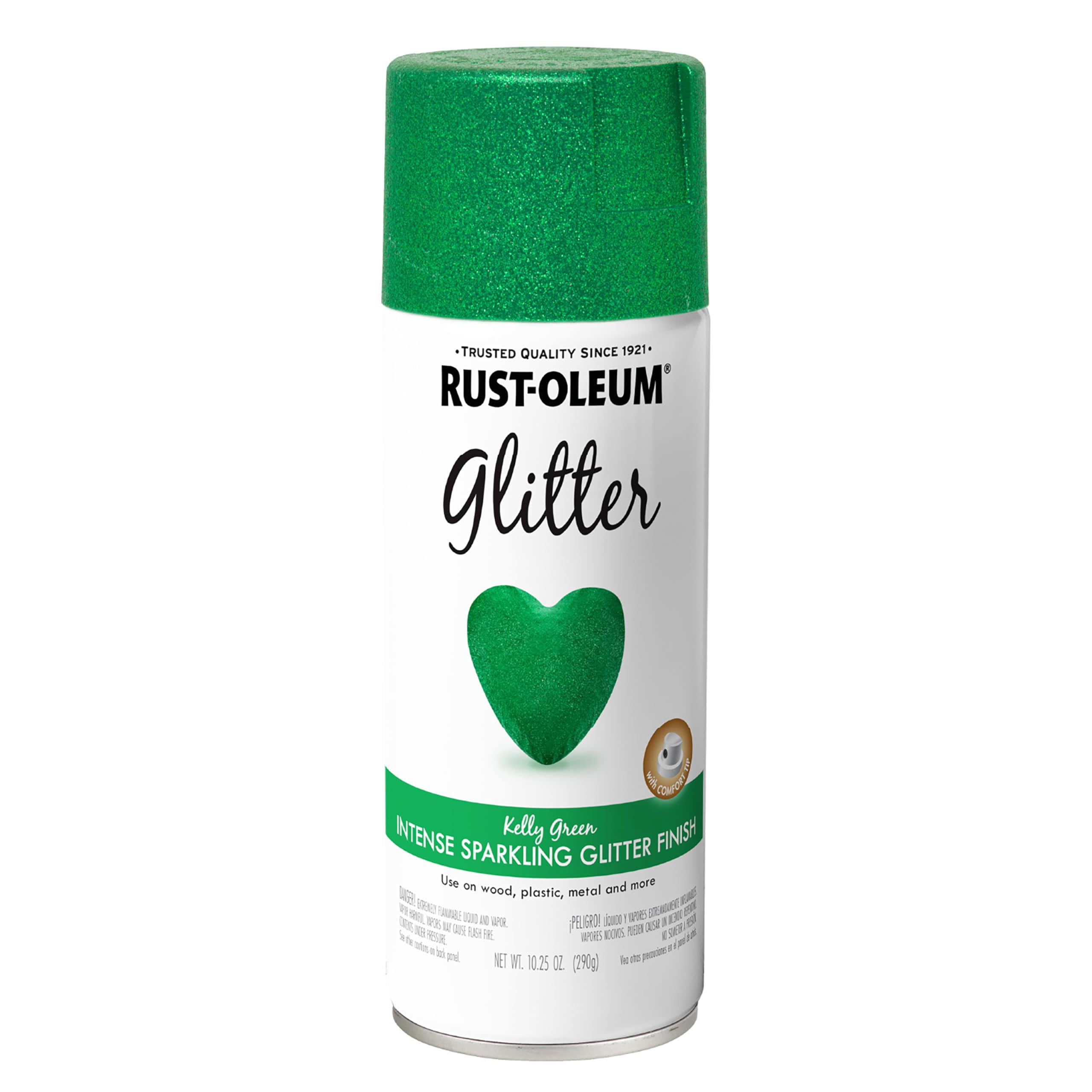 Rust-Oleum 277781 Specialty Glitter Spray Paint, 10.25 Oz, Kelly Green