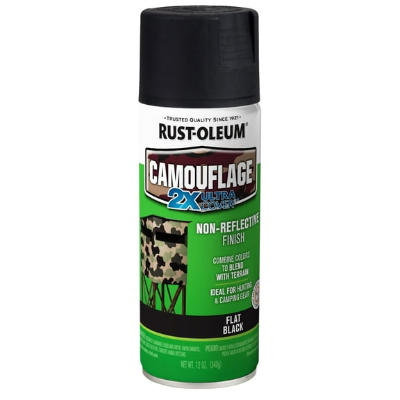 Rust-Oleum Specialty Camouflage Spray Paint - Matte, Durable - 12 oz, Black